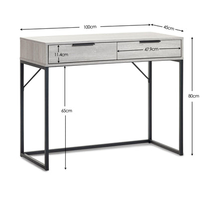 Julian Bowen Dressing Table Bali 2 Drawer Dressing Table/Desk - Grey Oak Bed Kings