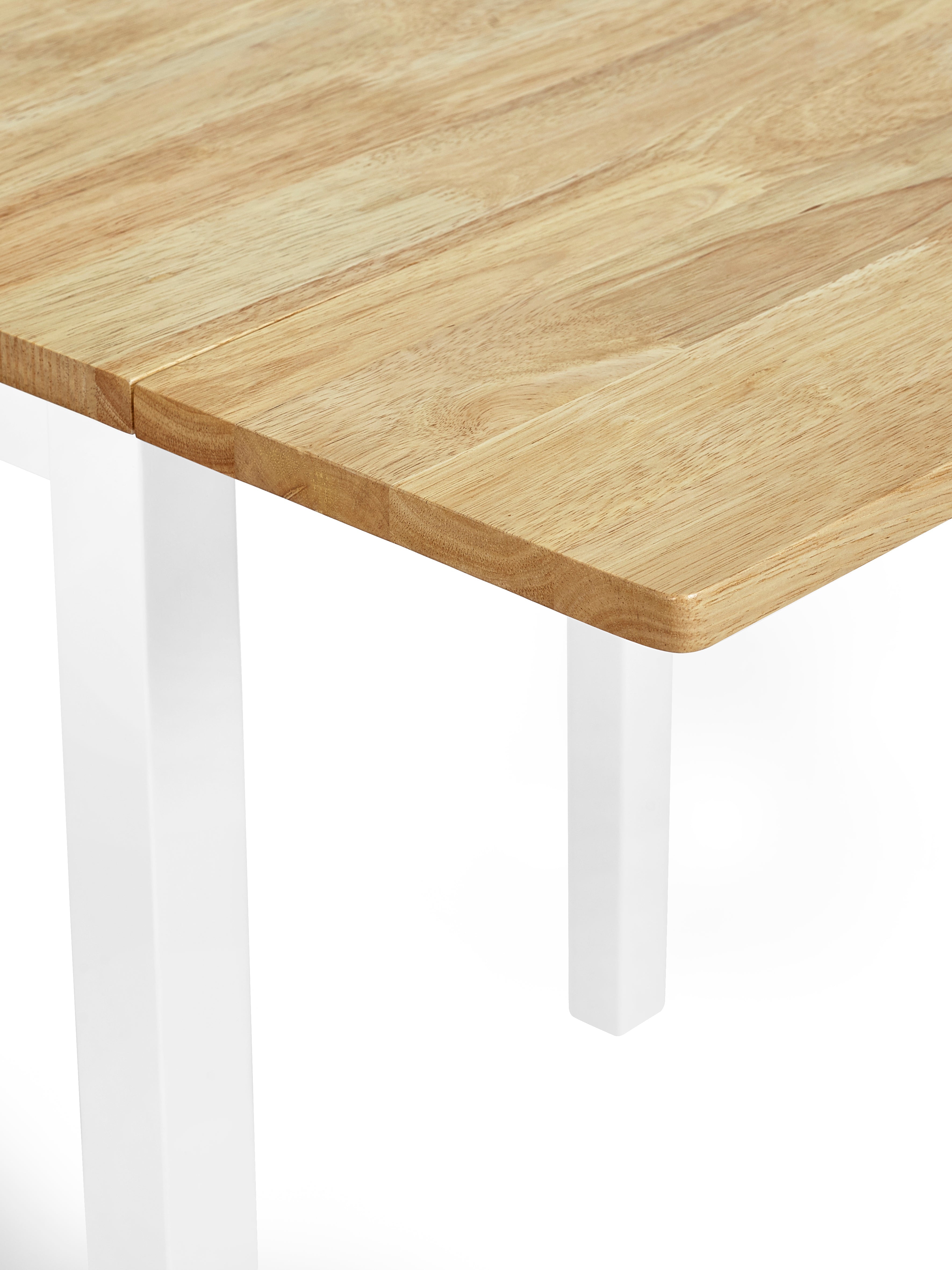 Linwood White and Oak 75cm Drop Leaf Square Extending Dining Table