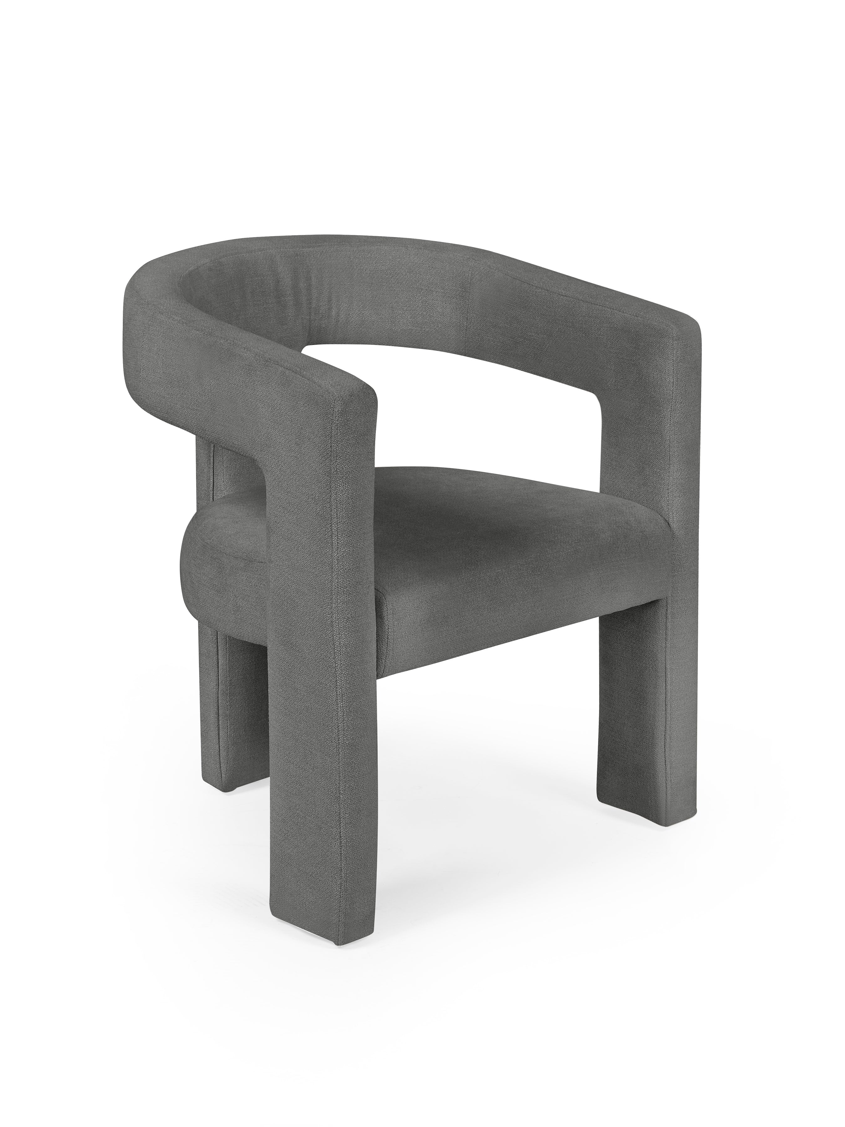 Elara Grey Chenille Upholstered  Chair