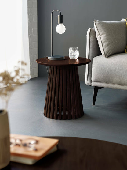Ollie Dark Oak 45cm Round Lamp Table