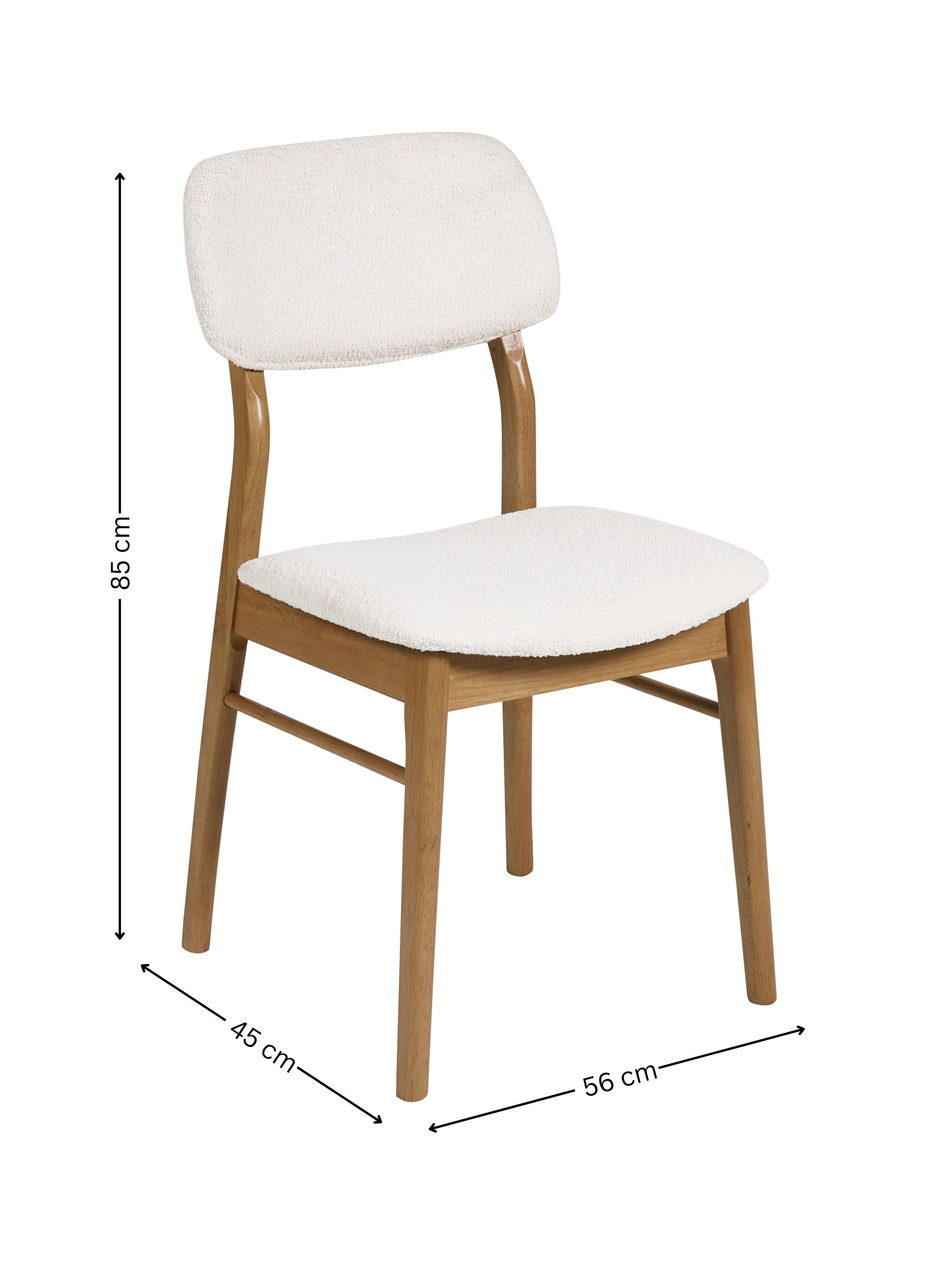 Theia White Boucle Upholstered Dining Chairs (Set of 2)