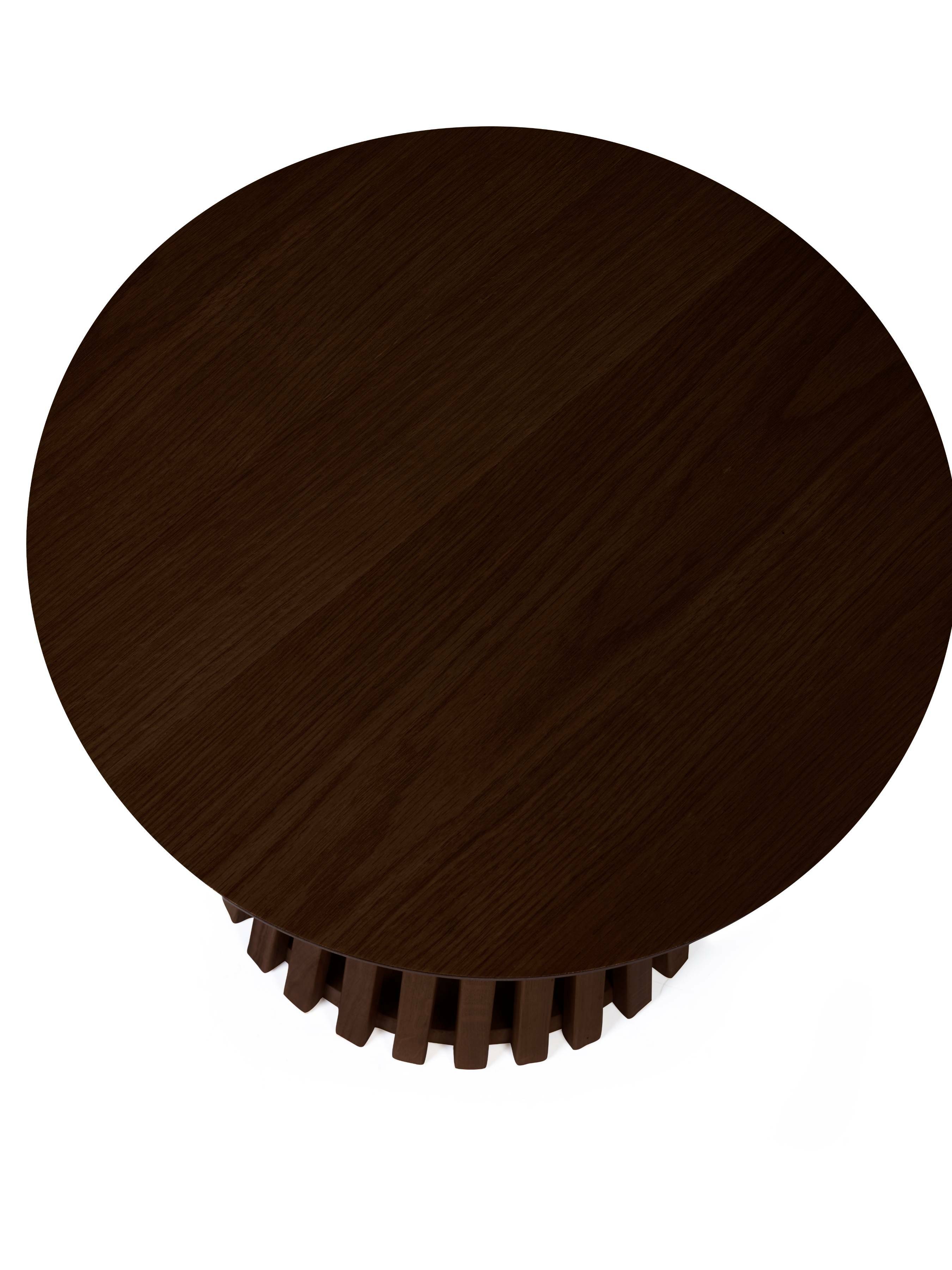 Ollie Dark Oak 45cm Round Lamp Table