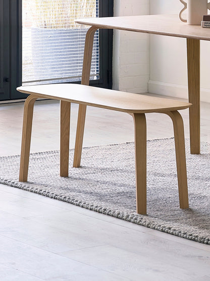 Kaito Oak Curved Leg Bench