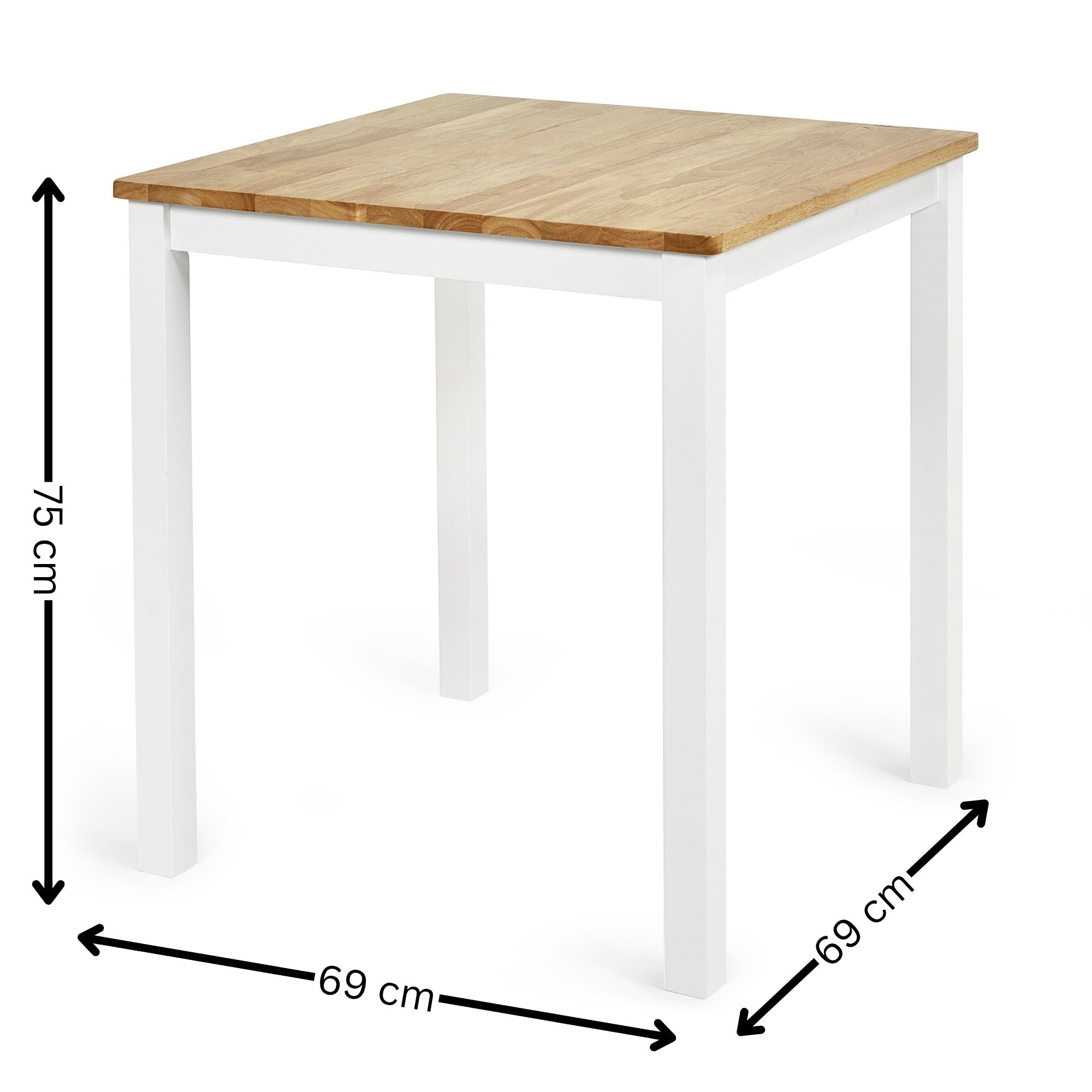 Linwood White and Oak 69cm Square Dining Table