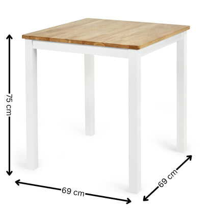 Linwood White and Oak 69cm Square Dining Table