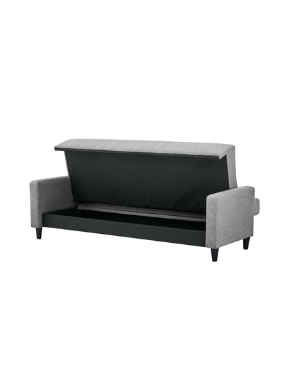 Alfie 3 Seater Grey Linen Storage Sofabed