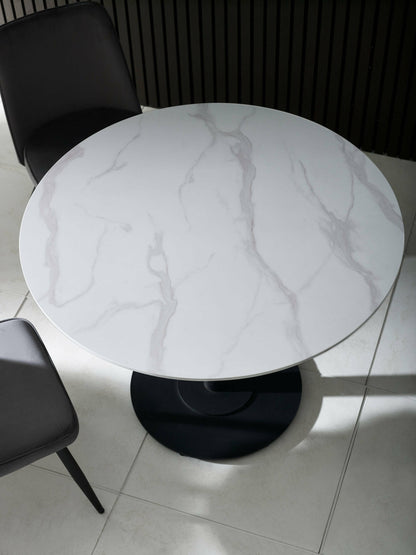 Luca 100cm Round Dining Table White