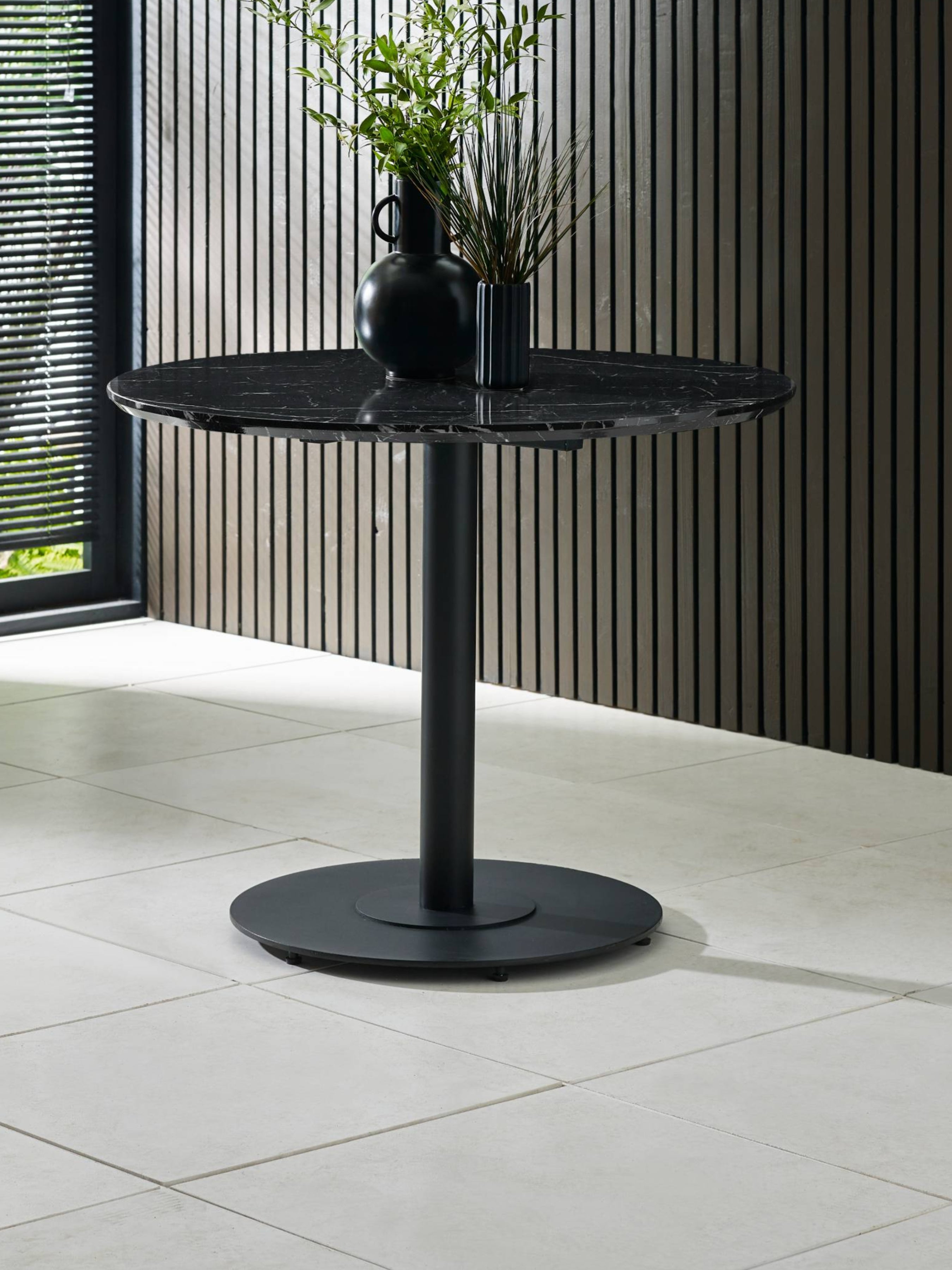 Luca 80cm Round Dining Table Black