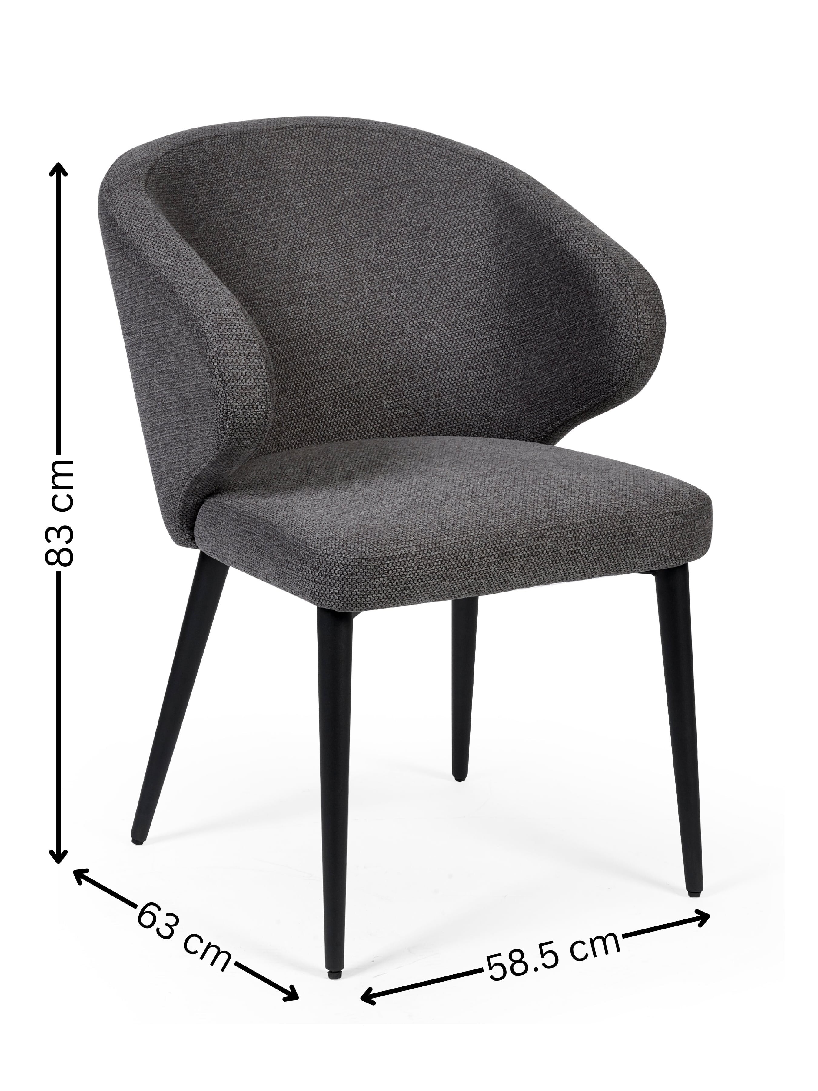 Marcus Mid Grey Fabric Dining Chairs (Set of 2)