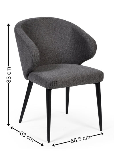 Marcus Mid Grey Fabric Dining Chairs (Set of 2)