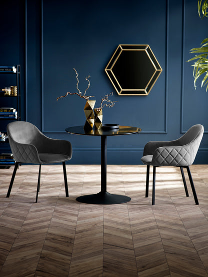 Lima Grey Velvet Dining Chairs (Set of 2)