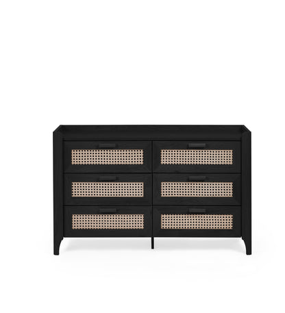 Sydney 6 Drawer Wide Chest - Black Ash