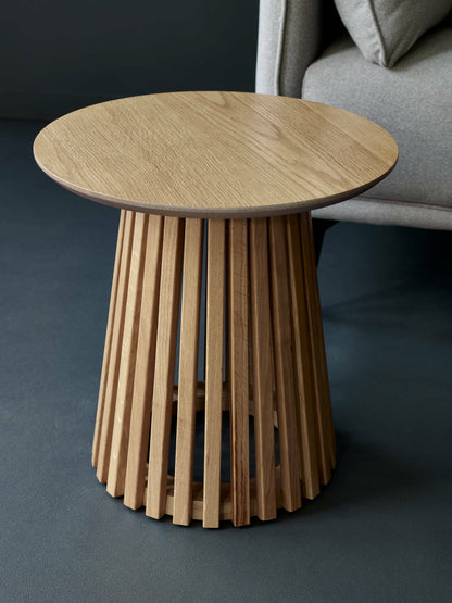 Ollie Natural Oak 45cm Round Lamp Table