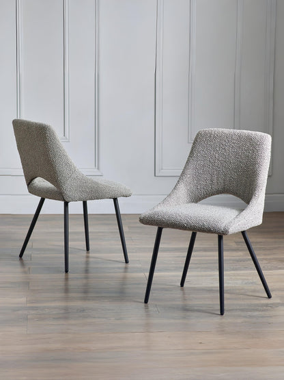 Iris Boucle Dining Chairs - Grey (Set Of 2)