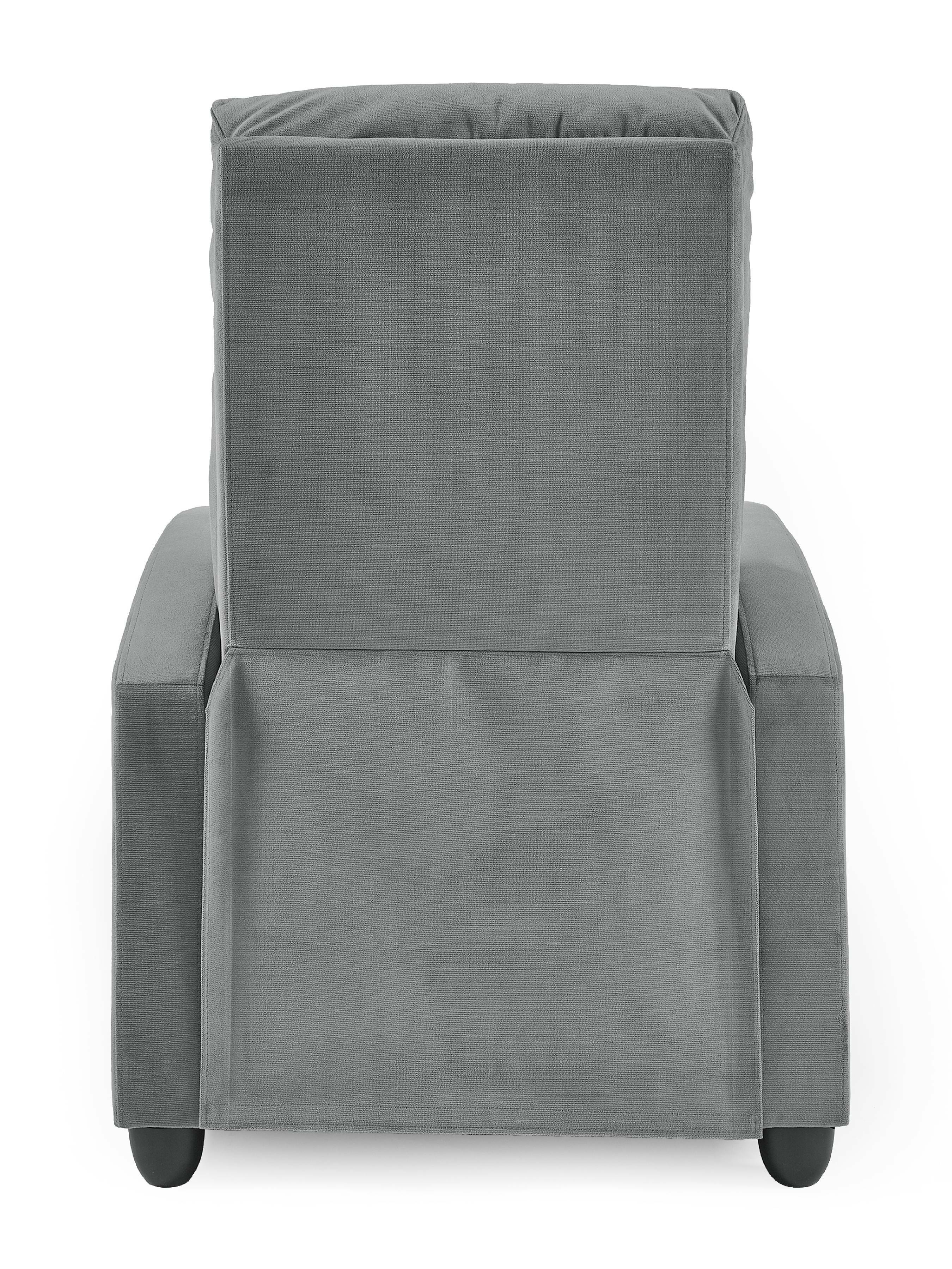 Vivo Grey Chenille Reclining Arm Chair