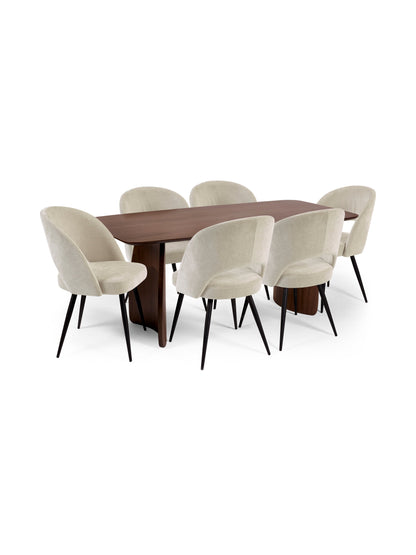 Artemis Curved Leg Walnut Dining Table