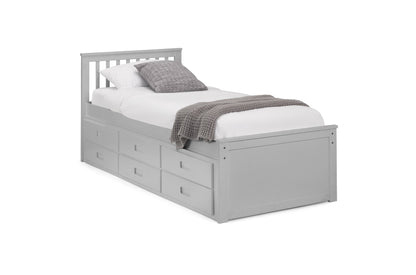 Julian Bowen Guest Bed Single 90cm 3ft Maisie Bed With Underbed And Drawers - Light Grey Bed Kings
