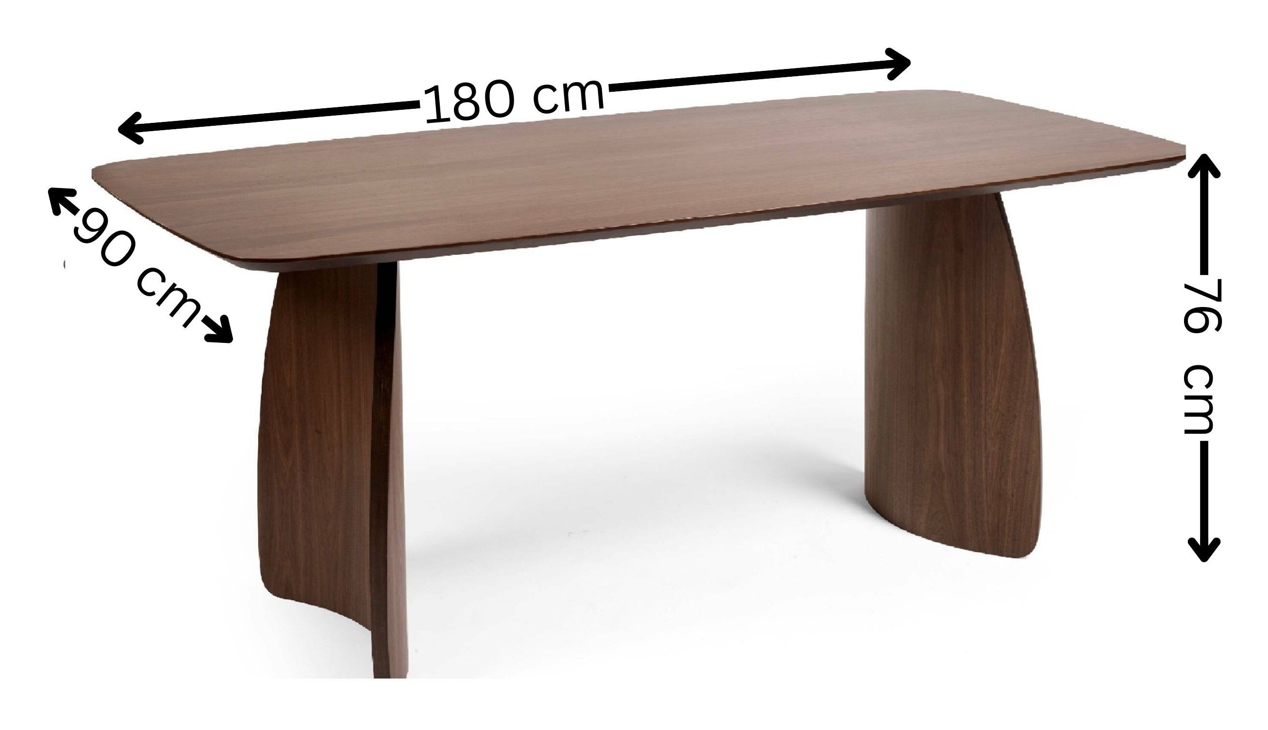 Artemis Curved Leg Walnut Dining Table