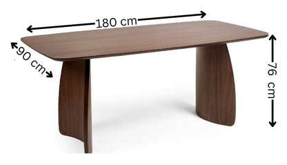 Artemis Curved Leg Walnut Dining Table