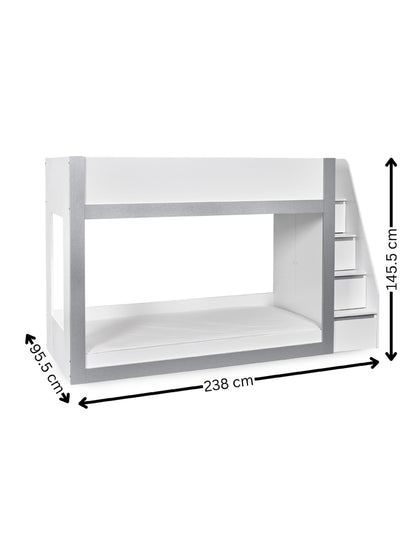 Gaia Bunk Bed - White and Silver