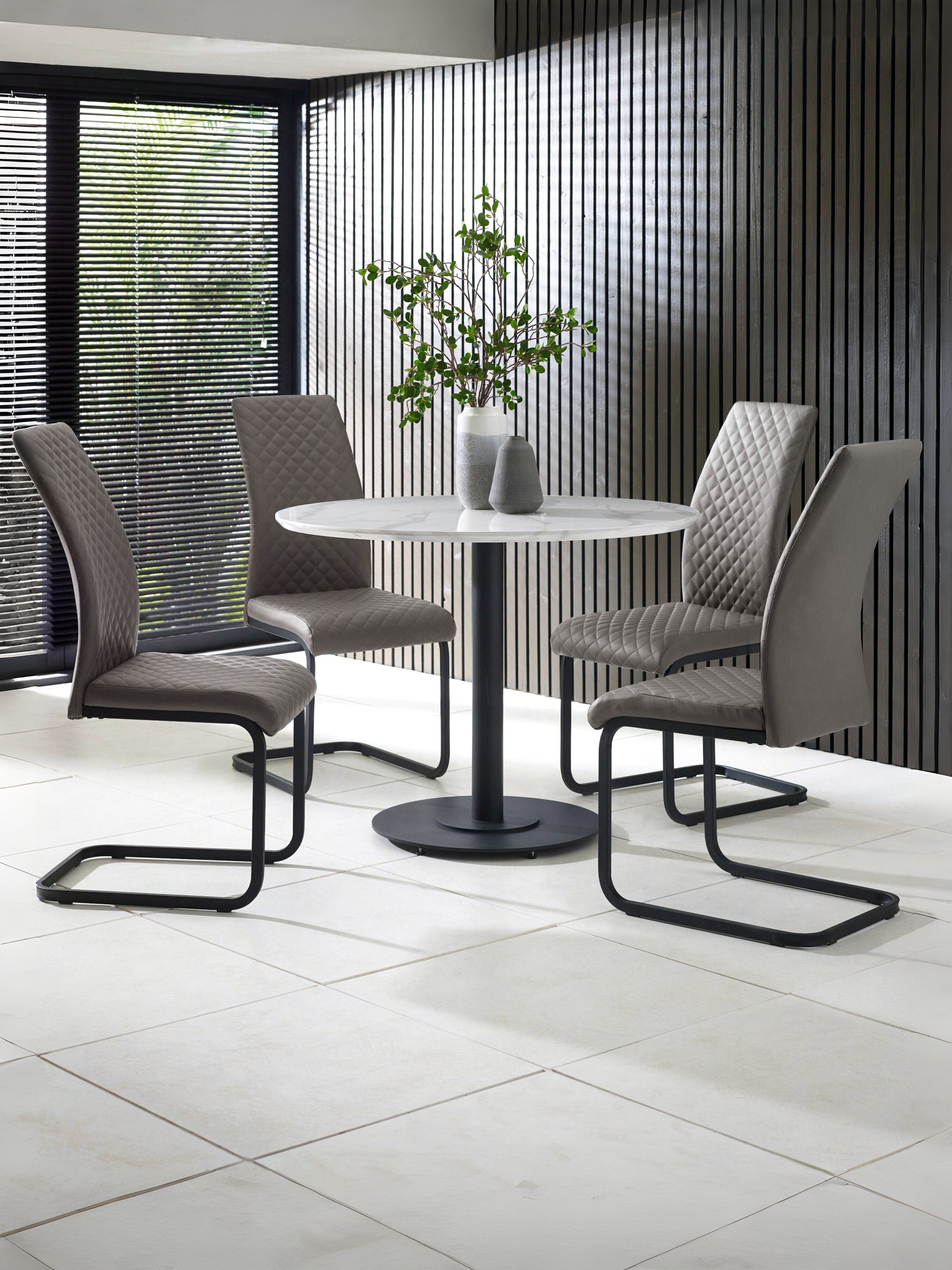 Luca 100cm Round Dining Table White