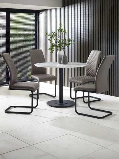 Luca 100cm Round Dining Table White