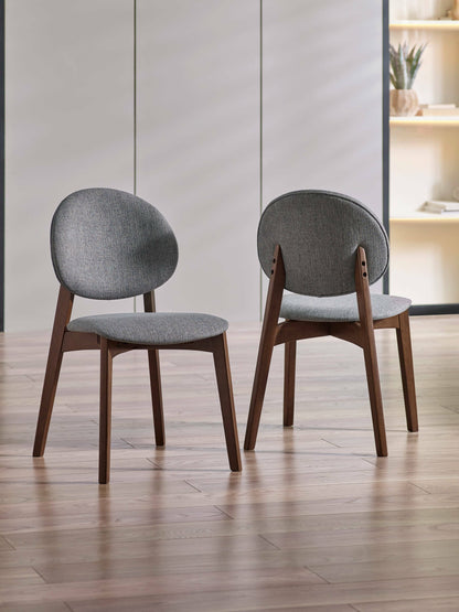 Artemis Walnut and Grey Dining Chairs (Set of 2)