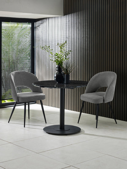 Luca 80cm Round Dining Table Black