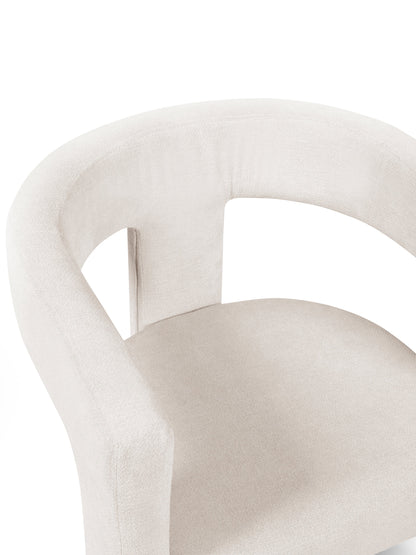 Elara Cream Chenille Upholstered  Chair
