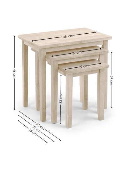 Cleo White Wash Nest of Tables