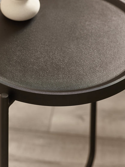 Sagrada Round Black Coffee and Lamp Table Set