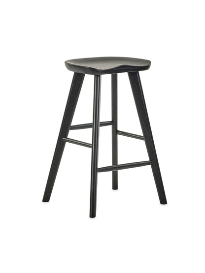 Mulu Black Solid Oak Bar Stool