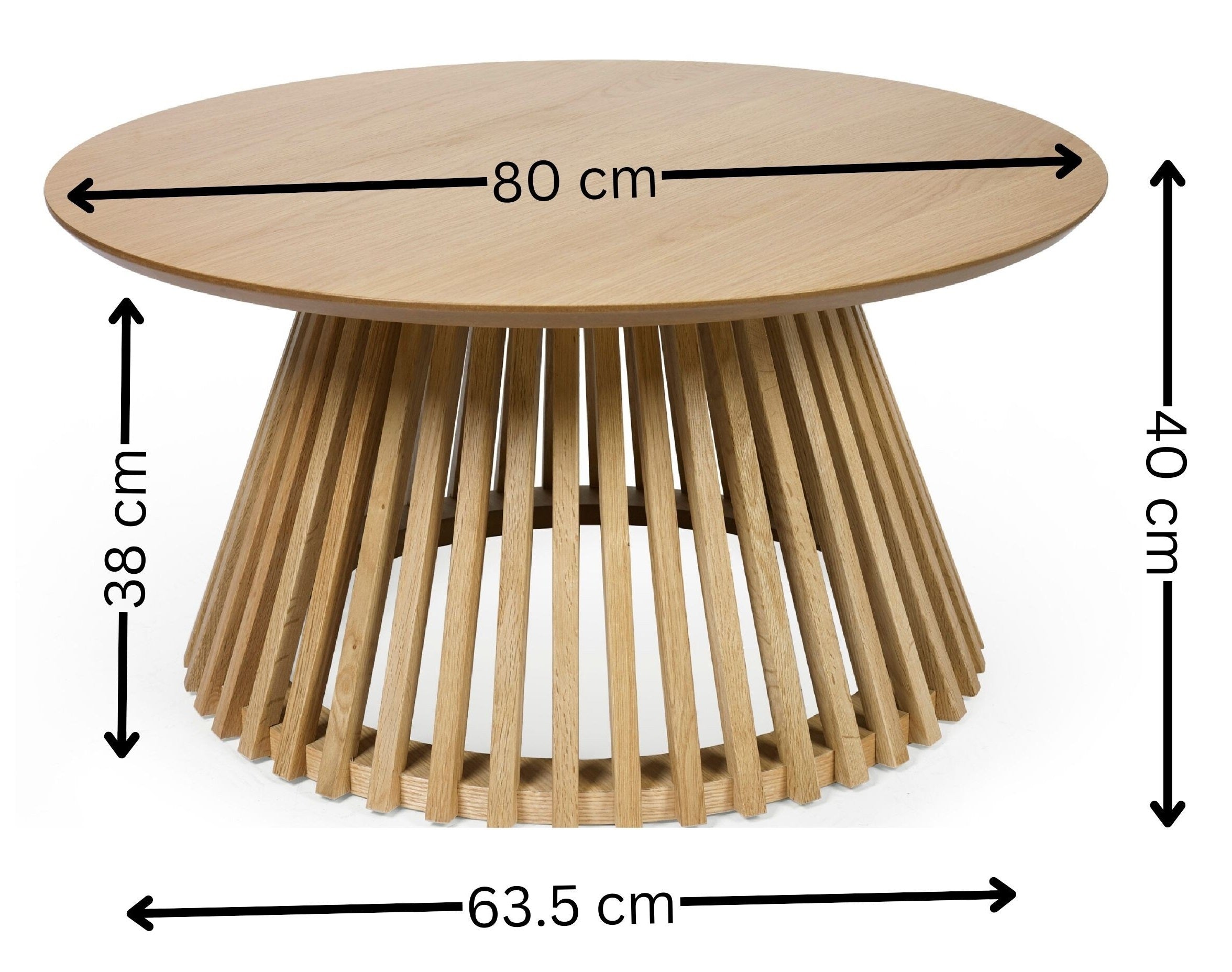 Ollie Natural Oak 80cm Round Coffee Table