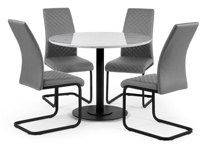 Xavier Grey Upholstered Cantilever Dining Chairs (Set of 4)