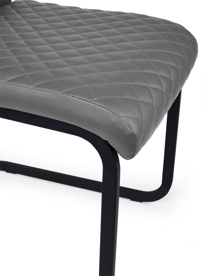 Xavier Grey Upholstered Cantilever Dining Chairs (Set of 4)