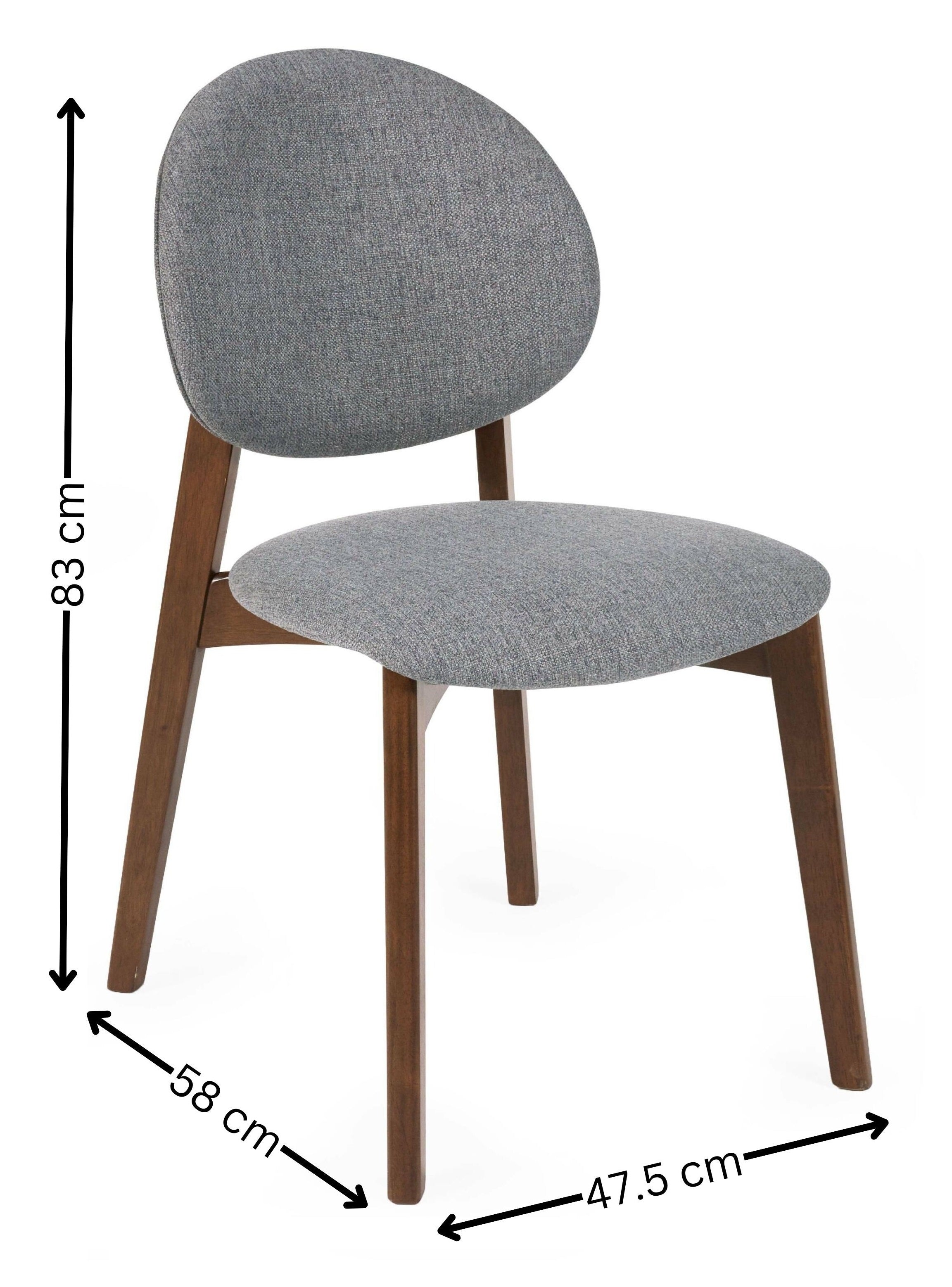 Artemis Walnut and Grey Dining Chairs (Set of 2)