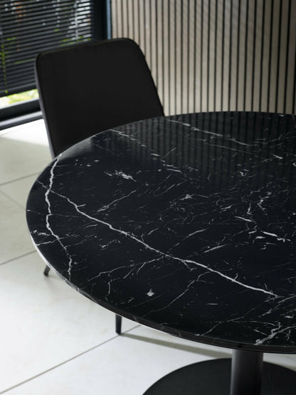 Luca 80cm Round Dining Table Black