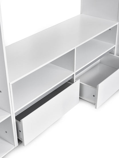 Gaia Highsleeper TV Bed - White and Silver