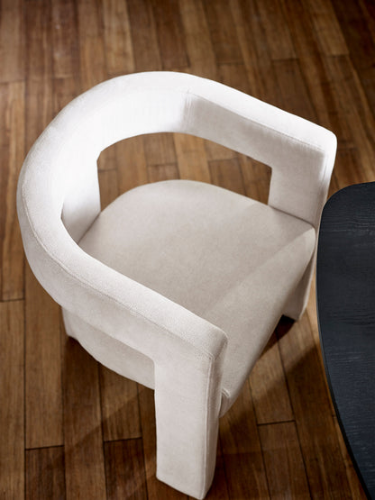 Elara Cream Chenille Upholstered  Chair