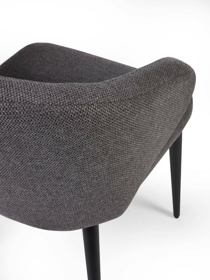 Marcus Mid Grey Fabric Dining Chairs (Set of 2)