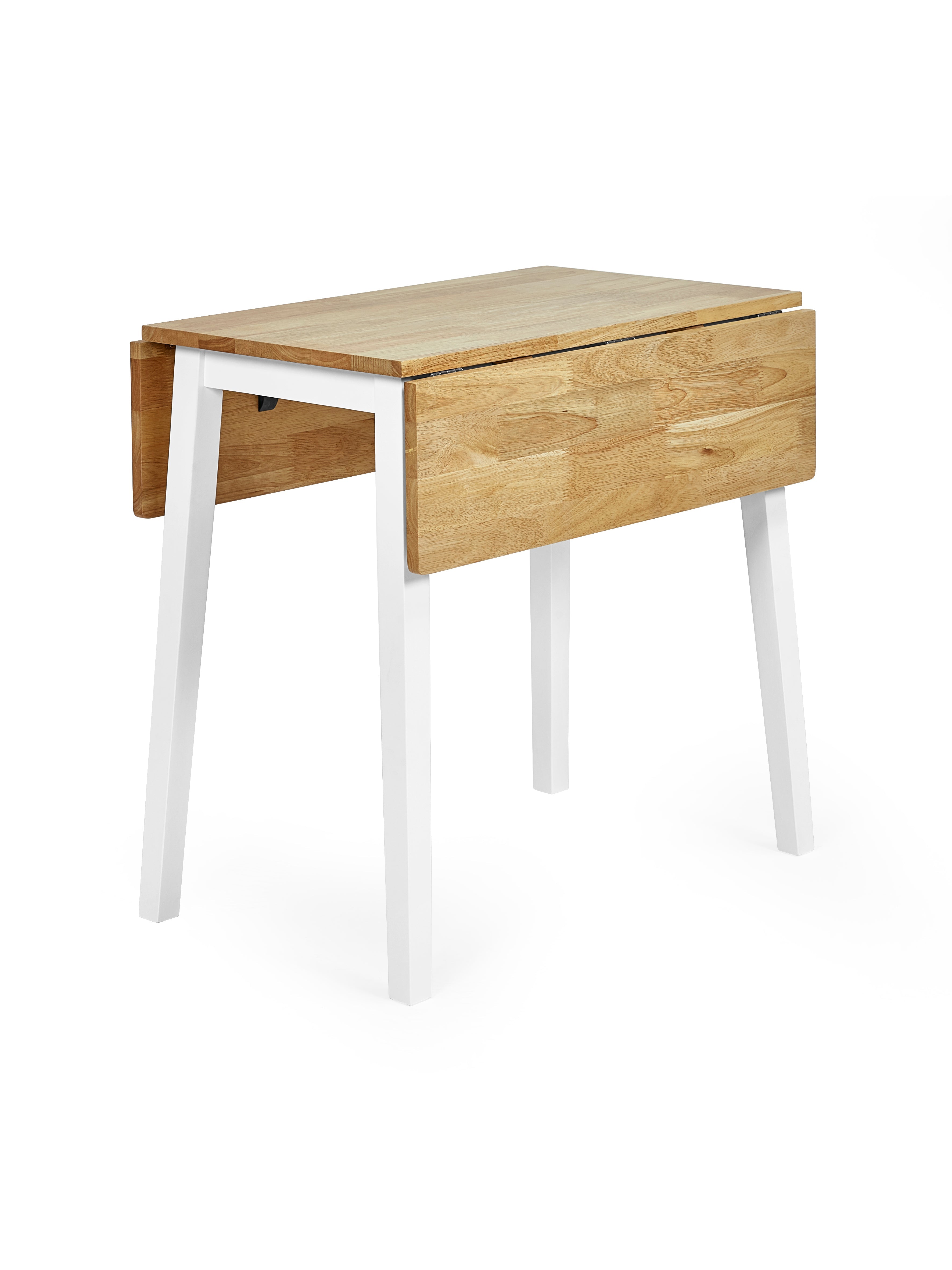 Linwood White and Oak 75cm Drop Leaf Square Extending Dining Table