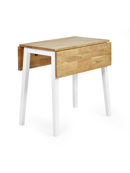 Linwood White and Oak 75cm Drop Leaf Square Extending Dining Table