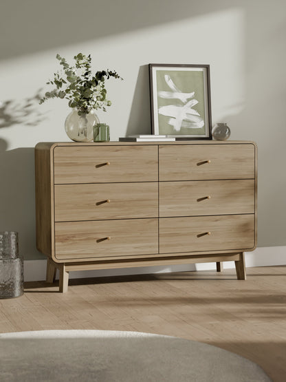 Ingrid 6 Drawer Dresser Oak