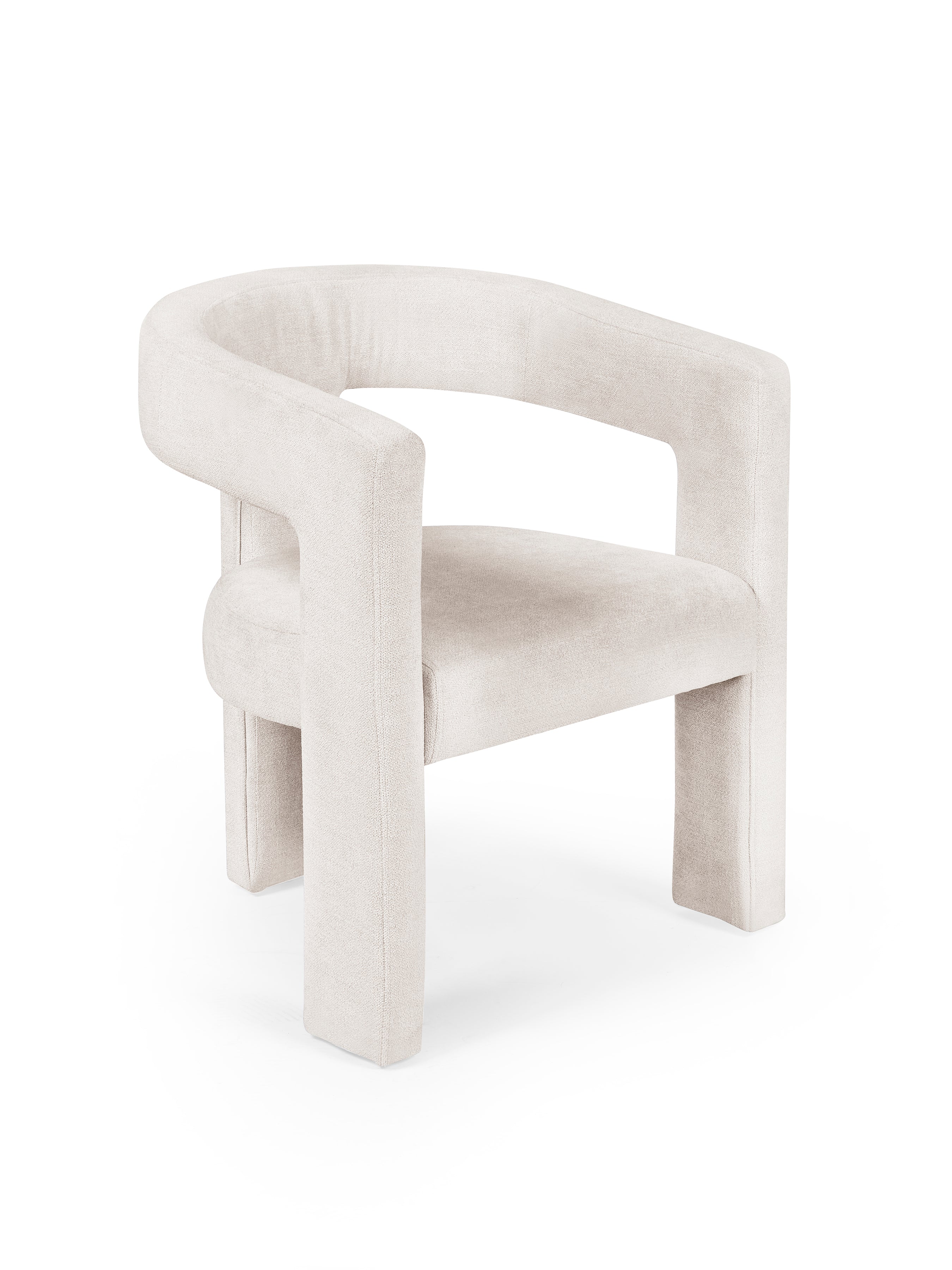 Elara Cream Chenille Upholstered  Chair