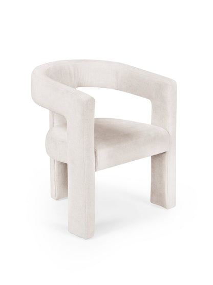 Elara Cream Chenille Upholstered  Chair
