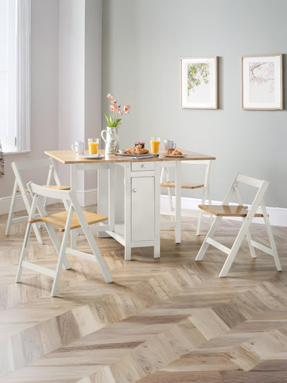 Savoy Dining Set - White/Natural