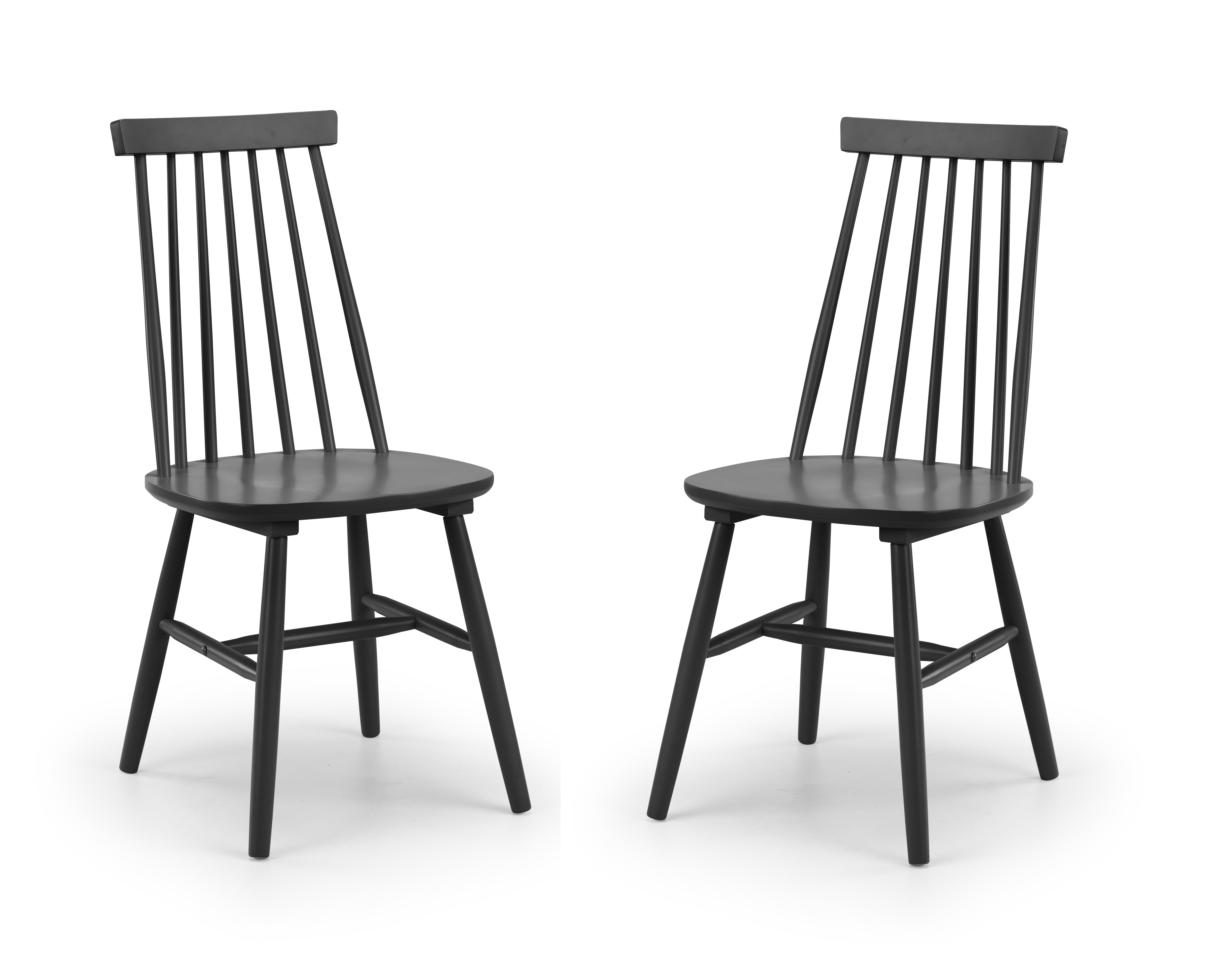 Alassio Spindle Back Dining Chairs - Black (Set of 2)