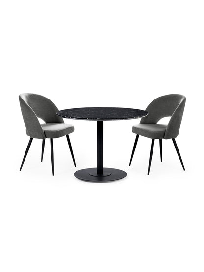 Luca 80cm Round Dining Table Black