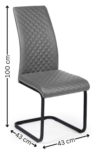 Xavier Grey Upholstered Cantilever Dining Chairs (Set of 4)