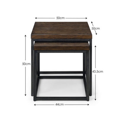 Julian Bowen Lamp Table Brooklyn Nesting Lamp Tables - Dark Oak Bed Kings